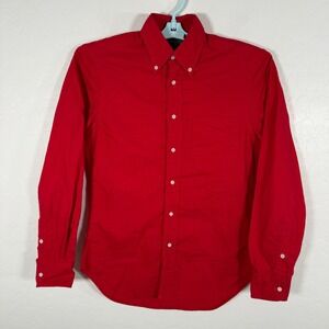 Gitman Bros Vintage Shirt Mens Small Red Button Down Oxford Long Sleeve Pocket